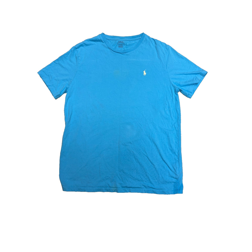 Polo Ralph Lauren Classic Fit Crewneck Blue Short Sleeve Shirt Signature Pony L